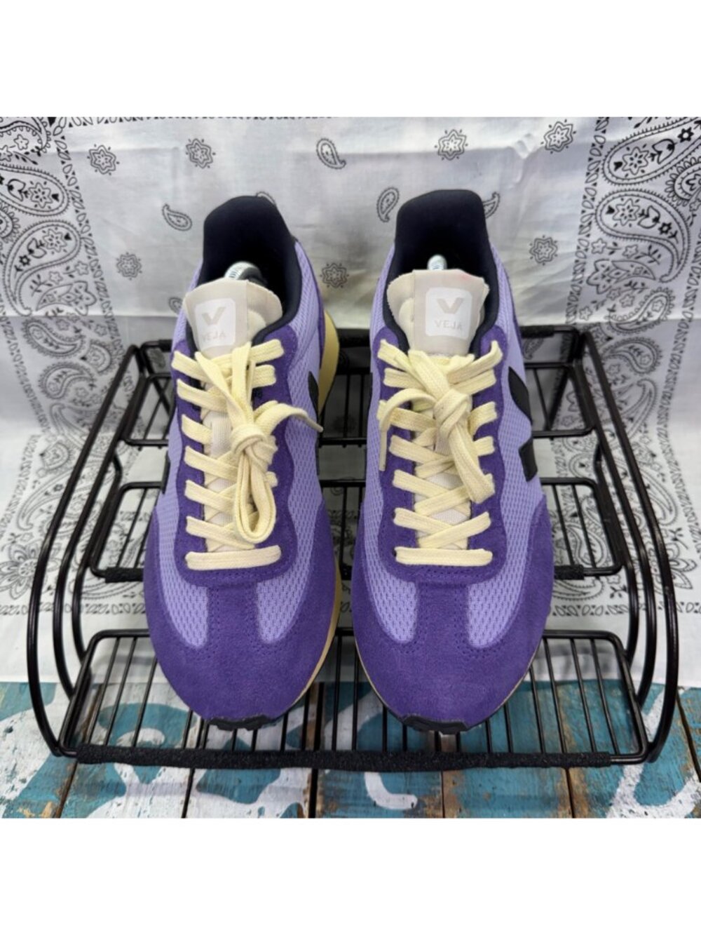 VEJA RIO BRANCO II ALVEOMESH/LAVANDER/BLACK WOMANS 7 MSRP 170.00 WORN 2X - Picture 7 of 10